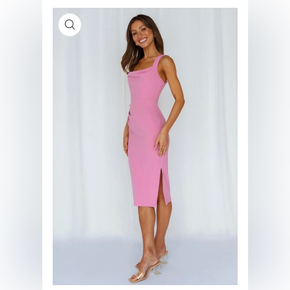 Hello Molly Nights of Passion Midi Dress in Hot Pink